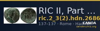 RIC II, Part 3 (second edition) Hadrian 2686 — CANOA