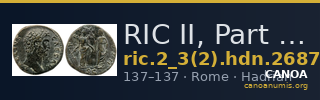 RIC II, Part 3 (second edition) Hadrian 2687 — CANOA