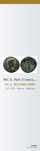 RIC II, Part 3 (second edition) Hadrian 2689 — CANOA