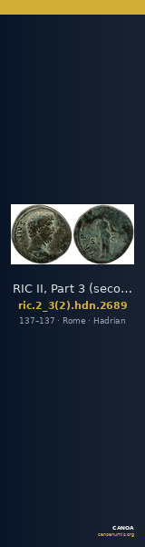RIC II, Part 3 (second edition) Hadrian 2689 — CANOA