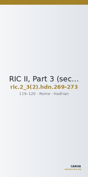RIC II, Part 3 (second edition) Hadrian 269-273 — CANOA