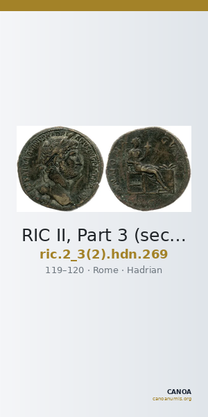 RIC II, Part 3 (second edition) Hadrian 269 — CANOA