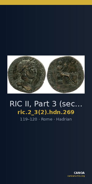 RIC II, Part 3 (second edition) Hadrian 269 — CANOA