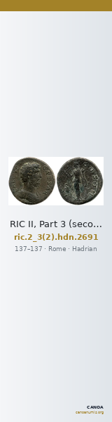 RIC II, Part 3 (second edition) Hadrian 2691 — CANOA