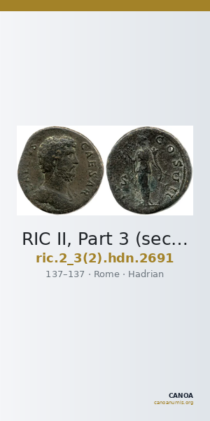 RIC II, Part 3 (second edition) Hadrian 2691 — CANOA