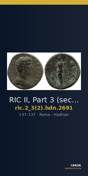 RIC II, Part 3 (second edition) Hadrian 2691 — CANOA