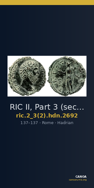 RIC II, Part 3 (second edition) Hadrian 2692 — CANOA