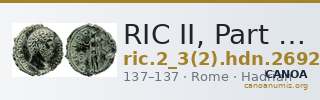 RIC II, Part 3 (second edition) Hadrian 2692 — CANOA