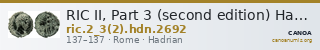 RIC II, Part 3 (second edition) Hadrian 2692 — CANOA