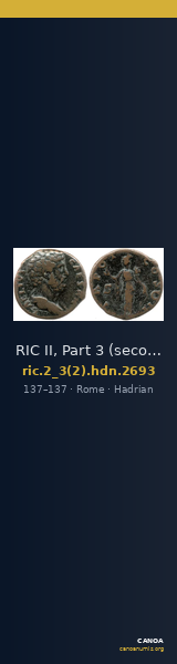 RIC II, Part 3 (second edition) Hadrian 2693 — CANOA