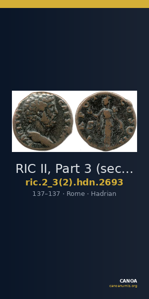 RIC II, Part 3 (second edition) Hadrian 2693 — CANOA