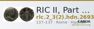 RIC II, Part 3 (second edition) Hadrian 2693 — CANOA