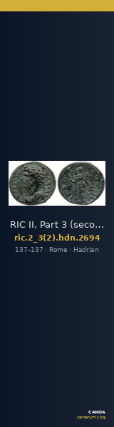 RIC II, Part 3 (second edition) Hadrian 2694 — CANOA
