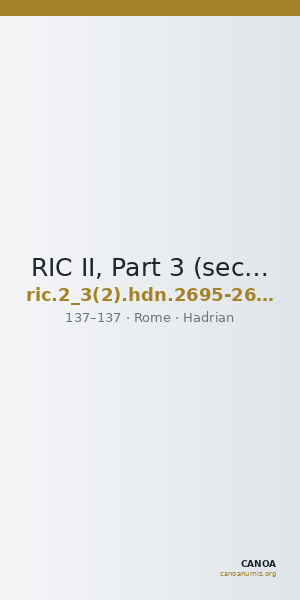 RIC II, Part 3 (second edition) Hadrian 2695-2699 — CANOA