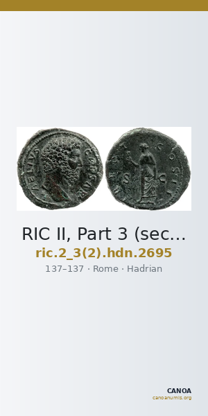 RIC II, Part 3 (second edition) Hadrian 2695 — CANOA