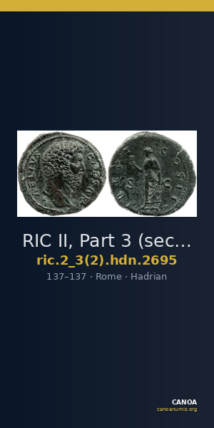 RIC II, Part 3 (second edition) Hadrian 2695 — CANOA