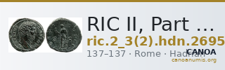 RIC II, Part 3 (second edition) Hadrian 2695 — CANOA
