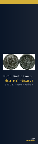 RIC II, Part 3 (second edition) Hadrian 2697 — CANOA