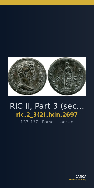 RIC II, Part 3 (second edition) Hadrian 2697 — CANOA