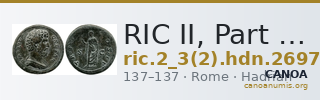 RIC II, Part 3 (second edition) Hadrian 2697 — CANOA