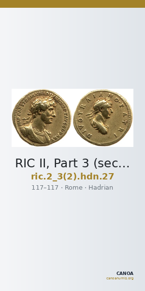 RIC II, Part 3 (second edition) Hadrian 27 — CANOA