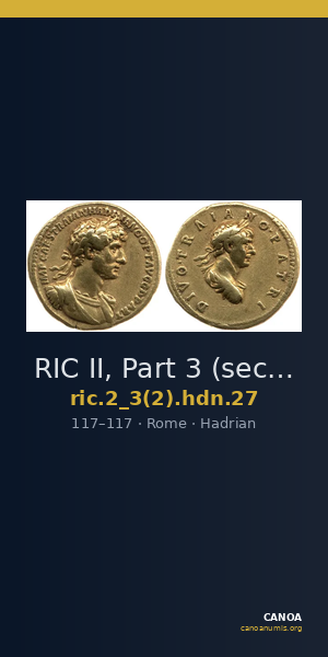 RIC II, Part 3 (second edition) Hadrian 27 — CANOA