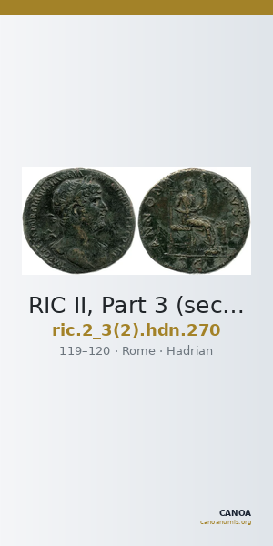 RIC II, Part 3 (second edition) Hadrian 270 — CANOA
