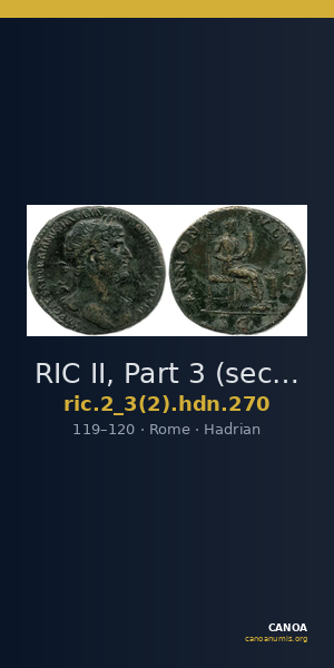 RIC II, Part 3 (second edition) Hadrian 270 — CANOA