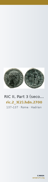 RIC II, Part 3 (second edition) Hadrian 2700 — CANOA