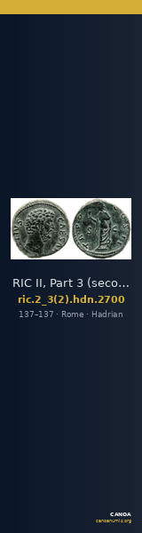RIC II, Part 3 (second edition) Hadrian 2700 — CANOA