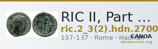 RIC II, Part 3 (second edition) Hadrian 2700 — CANOA