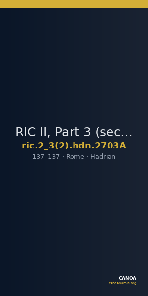 RIC II, Part 3 (second edition) Hadrian 2703A — CANOA
