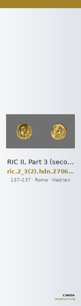 RIC II, Part 3 (second edition) Hadrian 2706-2708 — CANOA