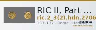 RIC II, Part 3 (second edition) Hadrian 2706-2708 — CANOA