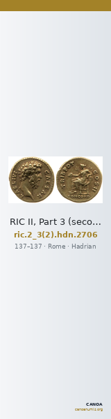 RIC II, Part 3 (second edition) Hadrian 2706 — CANOA