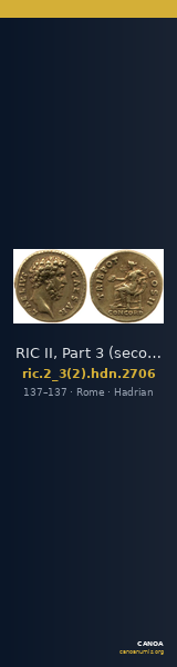 RIC II, Part 3 (second edition) Hadrian 2706 — CANOA