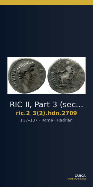 RIC II, Part 3 (second edition) Hadrian 2709 — CANOA