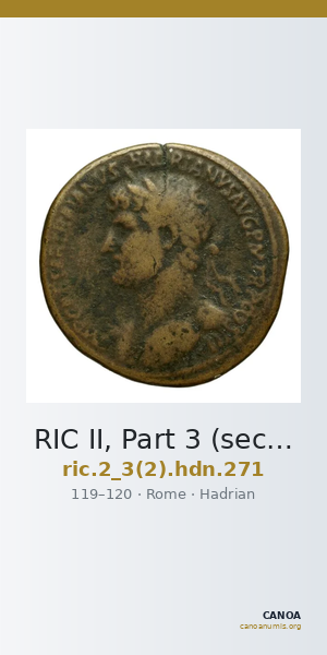 RIC II, Part 3 (second edition) Hadrian 271 — CANOA
