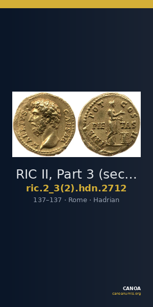 RIC II, Part 3 (second edition) Hadrian 2712 — CANOA
