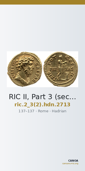 RIC II, Part 3 (second edition) Hadrian 2713 — CANOA