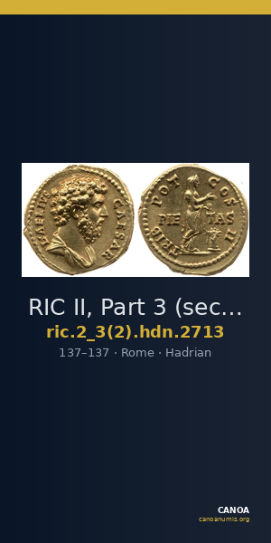 RIC II, Part 3 (second edition) Hadrian 2713 — CANOA