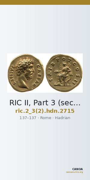 RIC II, Part 3 (second edition) Hadrian 2715 — CANOA