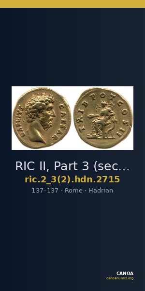 RIC II, Part 3 (second edition) Hadrian 2715 — CANOA