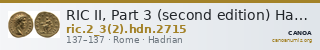 RIC II, Part 3 (second edition) Hadrian 2715 — CANOA