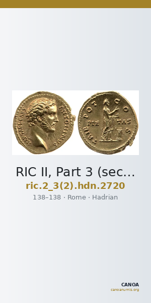 RIC II, Part 3 (second edition) Hadrian 2720 — CANOA