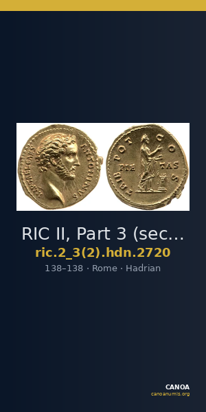 RIC II, Part 3 (second edition) Hadrian 2720 — CANOA