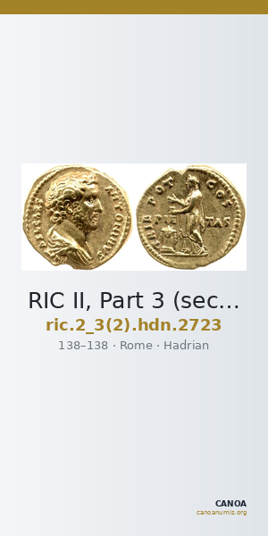 RIC II, Part 3 (second edition) Hadrian 2723 — CANOA