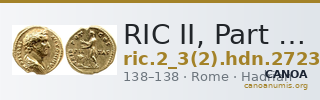 RIC II, Part 3 (second edition) Hadrian 2723 — CANOA
