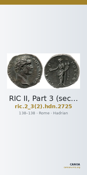 RIC II, Part 3 (second edition) Hadrian 2725 — CANOA
