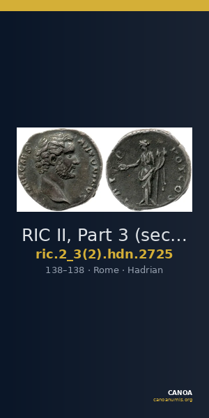 RIC II, Part 3 (second edition) Hadrian 2725 — CANOA